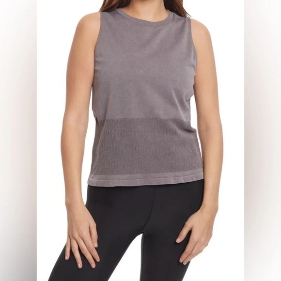 Sage Collective Mesh Boxy Seamless Tank - Size L - Shark - NWT - Picture 1 of 9